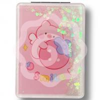 Зеркало шейкер раскладное «Свинка с клубничкой» розовое 8х6 см