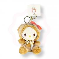 Брелок «Hello Kitty» в пижаме коричневый