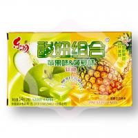 Жевательные конфеты с двойным вкусом яблоко-ананас 14 г (Китай) 1/20/240