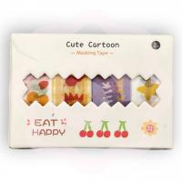 Набор декоративного скотча "Cute cartoon eat" белый