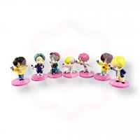 Фигурки маленькие «BTS» розовая подставка 1 шт