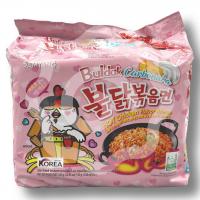 Рамен со вкусом курочки в остром соусе карбонара 650 г (Южная Корея)