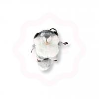 Мягкий брелок «Пикающий лисенок» серый