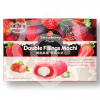 Десерт рисовый Моти «Bamboo house» с клубничной начинкой и нежным сливочным кремом 180 г (Тайвань) 1/24