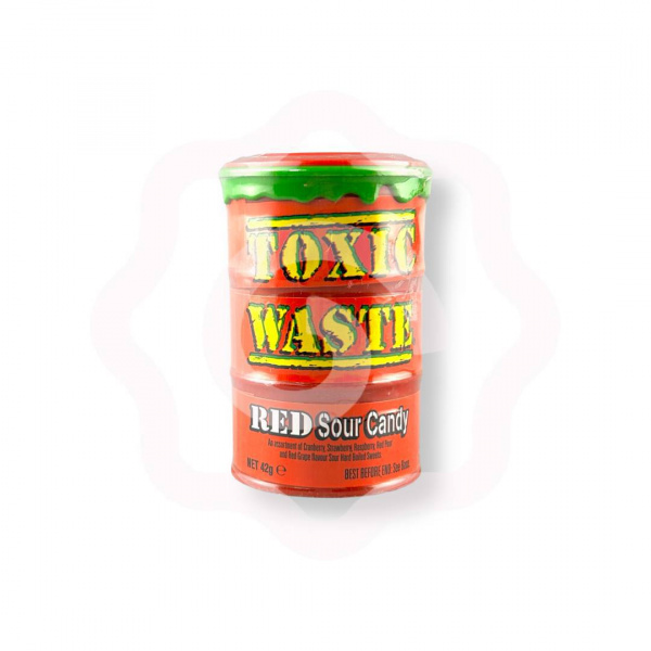 Карамель TOXIC WASTE "Red Sour Candy" леденцовая кислая 42 г (Пакистан)