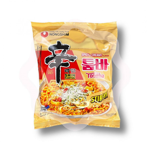 Лапша NONGSHIM "Shin Ramuyn Stir Fry Toomba spicy & creamy" с сливочным вкусом острая 137 г