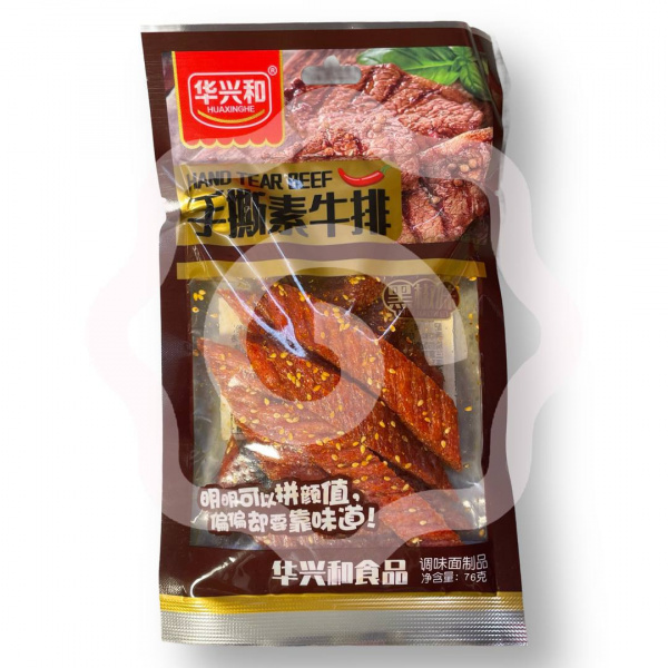 Закуска пшеничная «Huaxinghe» со вкусом говяжьего стейка 76 г (Китай) 1/100