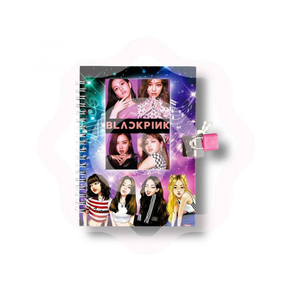 Блокнот "Black Pink" А5 50 л линия гребень с замочком